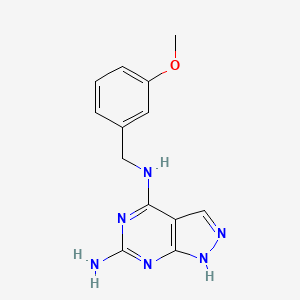 molecular formula C13H14N6O B3813104 N~4~-(3-methoxybenzyl)-1H-pyrazolo[3,4-d]pyrimidine-4,6-diamine 