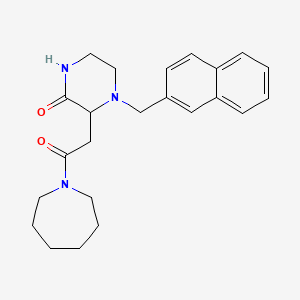 molecular formula C23H29N3O2 B3813119 3-[2-(1-azepanyl)-2-oxoethyl]-4-(2-naphthylmethyl)-2-piperazinone 
