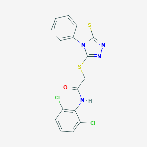 molecular formula C16H10Cl2N4OS2 B381312 N-(2,6-dichlorophenyl)-2-([1,2,4]triazolo[3,4-b][1,3]benzothiazol-3-ylsulfanyl)acetamide 
