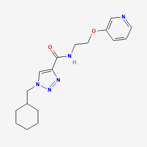 molecular formula C17H23N5O2 B3813121 1-(cyclohexylmethyl)-N-[2-(3-pyridinyloxy)ethyl]-1H-1,2,3-triazole-4-carboxamide 