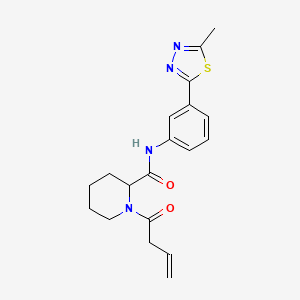 molecular formula C19H22N4O2S B3813134 1-(3-butenoyl)-N-[3-(5-methyl-1,3,4-thiadiazol-2-yl)phenyl]-2-piperidinecarboxamide 