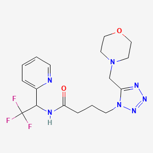 molecular formula C17H22F3N7O2 B3813149 4-[5-(4-morpholinylmethyl)-1H-tetrazol-1-yl]-N-[2,2,2-trifluoro-1-(2-pyridinyl)ethyl]butanamide 