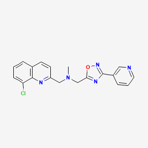 molecular formula C19H16ClN5O B3813155 1-(8-chloroquinolin-2-yl)-N-methyl-N-[(3-pyridin-3-yl-1,2,4-oxadiazol-5-yl)methyl]methanamine 