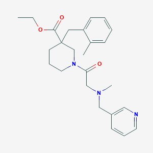 molecular formula C25H33N3O3 B3813158 ethyl 3-(2-methylbenzyl)-1-[N-methyl-N-(3-pyridinylmethyl)glycyl]-3-piperidinecarboxylate 