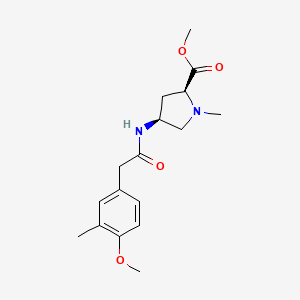 molecular formula C17H24N2O4 B3813163 methyl (2S,4S)-4-{[(4-methoxy-3-methylphenyl)acetyl]amino}-1-methylpyrrolidine-2-carboxylate 