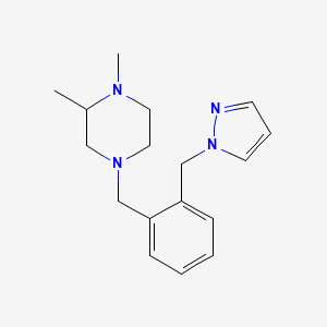 molecular formula C17H24N4 B3813168 1,2-dimethyl-4-[2-(1H-pyrazol-1-ylmethyl)benzyl]piperazine 