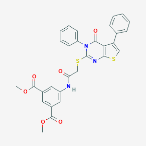 Dimethyl 5-({[(4-oxo-3,5-diphenyl-3,4-dihydrothieno[2,3-d]pyrimidin-2-yl)sulfanyl]acetyl}amino)isophthalate