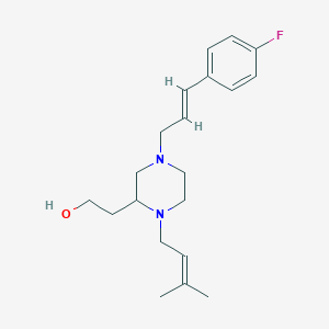 molecular formula C20H29FN2O B3813186 2-[4-[(2E)-3-(4-fluorophenyl)-2-propen-1-yl]-1-(3-methyl-2-buten-1-yl)-2-piperazinyl]ethanol 