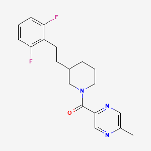molecular formula C19H21F2N3O B3813197 2-({3-[2-(2,6-difluorophenyl)ethyl]-1-piperidinyl}carbonyl)-5-methylpyrazine 