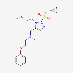 molecular formula C20H29N3O4S B3813209 N-{[2-[(cyclopropylmethyl)sulfonyl]-1-(2-methoxyethyl)-1H-imidazol-5-yl]methyl}-N-methyl-2-phenoxyethanamine 