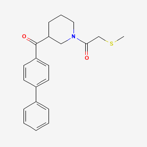 molecular formula C21H23NO2S B3813215 4-biphenylyl{1-[(methylthio)acetyl]-3-piperidinyl}methanone 