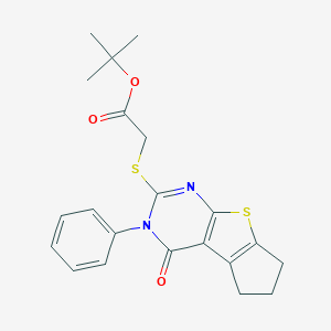 tert-butyl [(4-oxo-3-phenyl-3,5,6,7-tetrahydro-4H-cyclopenta[4,5]thieno[2,3-d]pyrimidin-2-yl)sulfanyl]acetate