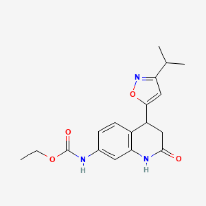 ethyl [4-(3-isopropylisoxazol-5-yl)-2-oxo-1,2,3,4-tetrahydroquinolin-7-yl]carbamate