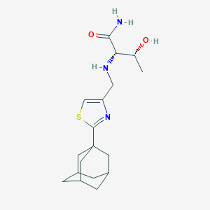 molecular formula C18H27N3O2S B3813253 (2S,3R)-2-({[2-(1-adamantyl)-1,3-thiazol-4-yl]methyl}amino)-3-hydroxybutanamide 