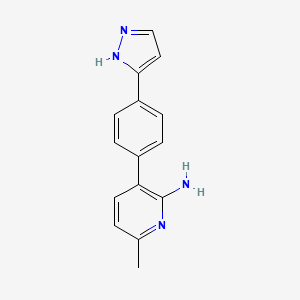 molecular formula C15H14N4 B3813257 6-methyl-3-[4-(1H-pyrazol-5-yl)phenyl]pyridin-2-amine 