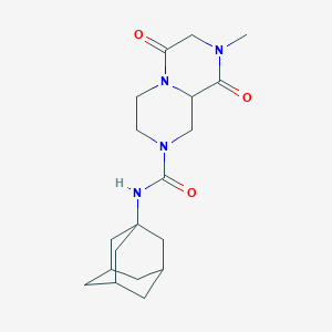 molecular formula C19H28N4O3 B3813285 N-1-adamantyl-8-methyl-6,9-dioxooctahydro-2H-pyrazino[1,2-a]pyrazine-2-carboxamide 
