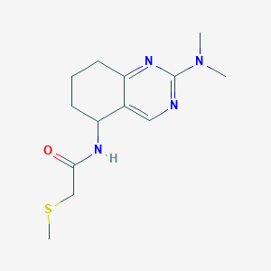 molecular formula C13H20N4OS B3813297 N-[2-(dimethylamino)-5,6,7,8-tetrahydro-5-quinazolinyl]-2-(methylthio)acetamide 