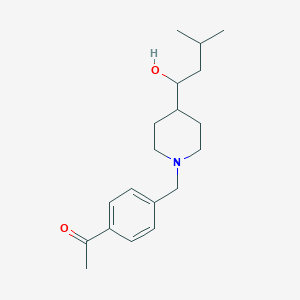 molecular formula C19H29NO2 B3813314 1-(4-{[4-(1-hydroxy-3-methylbutyl)piperidin-1-yl]methyl}phenyl)ethanone 
