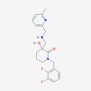 molecular formula C20H23F2N3O2 B3813335 1-(2,3-difluorobenzyl)-3-hydroxy-3-({[(6-methyl-2-pyridinyl)methyl]amino}methyl)-2-piperidinone 