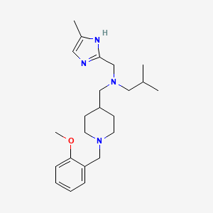 molecular formula C23H36N4O B3813347 N-{[1-(2-methoxybenzyl)-4-piperidinyl]methyl}-2-methyl-N-[(4-methyl-1H-imidazol-2-yl)methyl]-1-propanamine 