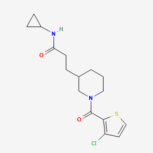 molecular formula C16H21ClN2O2S B3813349 3-{1-[(3-chloro-2-thienyl)carbonyl]-3-piperidinyl}-N-cyclopropylpropanamide 