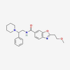molecular formula C24H29N3O3 B3813351 2-(2-methoxyethyl)-N-[2-phenyl-2-(1-piperidinyl)ethyl]-1,3-benzoxazole-6-carboxamide 