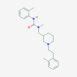molecular formula C24H33N3O B3813358 N-methyl-N'-(2-methylphenyl)-N-({1-[2-(2-methylphenyl)ethyl]-3-piperidinyl}methyl)urea 