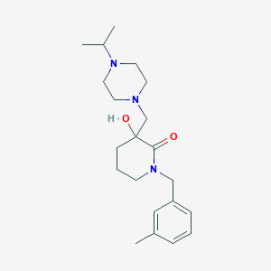 molecular formula C21H33N3O2 B3813398 3-hydroxy-3-[(4-isopropyl-1-piperazinyl)methyl]-1-(3-methylbenzyl)-2-piperidinone 