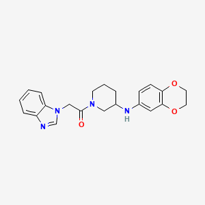 molecular formula C22H24N4O3 B3813407 1-(1H-benzimidazol-1-ylacetyl)-N-(2,3-dihydro-1,4-benzodioxin-6-yl)-3-piperidinamine 