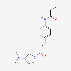 molecular formula C17H25N3O3 B3813443 N-(4-{2-[3-(dimethylamino)pyrrolidin-1-yl]-2-oxoethoxy}phenyl)propanamide 