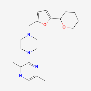 molecular formula C20H28N4O2 B3813464 2,5-dimethyl-3-(4-{[5-(tetrahydro-2H-pyran-2-yl)-2-furyl]methyl}piperazin-1-yl)pyrazine 