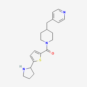 molecular formula C20H25N3OS B3813468 4-[(1-{[5-(2-pyrrolidinyl)-2-thienyl]carbonyl}-4-piperidinyl)methyl]pyridine bis(trifluoroacetate) 