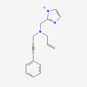 molecular formula C16H17N3 B3813484 N-(1H-imidazol-2-ylmethyl)-N-(3-phenylprop-2-yn-1-yl)prop-2-en-1-amine 