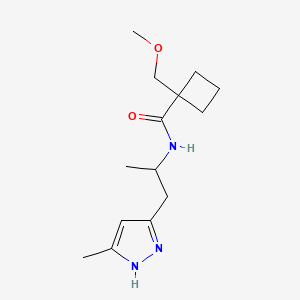 molecular formula C14H23N3O2 B3813496 1-(methoxymethyl)-N-[1-methyl-2-(3-methyl-1H-pyrazol-5-yl)ethyl]cyclobutanecarboxamide 