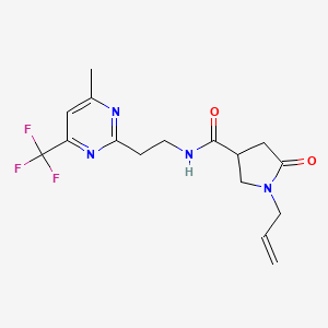 molecular formula C16H19F3N4O2 B3813511 1-allyl-N-{2-[4-methyl-6-(trifluoromethyl)pyrimidin-2-yl]ethyl}-5-oxopyrrolidine-3-carboxamide 