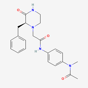 N-{4-[acetyl(methyl)amino]phenyl}-2-[(2S)-2-benzyl-3-oxopiperazin-1-yl]acetamide