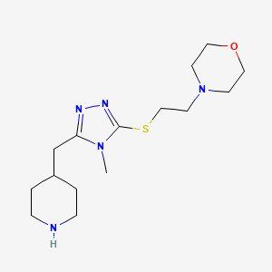 molecular formula C15H27N5OS B3813530 4-(2-{[4-methyl-5-(piperidin-4-ylmethyl)-4H-1,2,4-triazol-3-yl]thio}ethyl)morpholine 