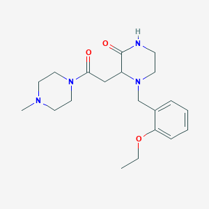 molecular formula C20H30N4O3 B3813532 4-(2-ethoxybenzyl)-3-[2-(4-methyl-1-piperazinyl)-2-oxoethyl]-2-piperazinone 