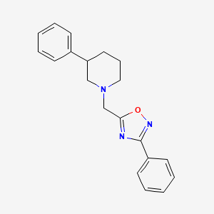molecular formula C20H21N3O B3813553 3-phenyl-1-[(3-phenyl-1,2,4-oxadiazol-5-yl)methyl]piperidine 
