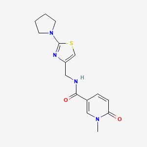 1-methyl-6-oxo-N-[(2-pyrrolidin-1-yl-1,3-thiazol-4-yl)methyl]-1,6-dihydropyridine-3-carboxamide