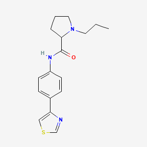 molecular formula C17H21N3OS B3813569 1-propyl-N-[4-(1,3-thiazol-4-yl)phenyl]prolinamide 