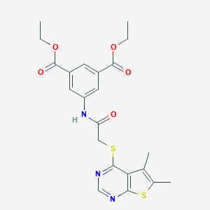 Diethyl 5-({[(5,6-dimethylthieno[2,3-d]pyrimidin-4-yl)thio]acetyl}amino)isophthalate