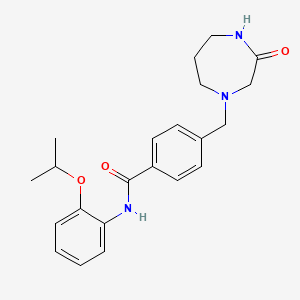 molecular formula C22H27N3O3 B3813590 N-(2-isopropoxyphenyl)-4-[(3-oxo-1,4-diazepan-1-yl)methyl]benzamide 