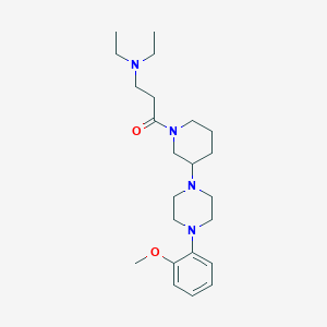 molecular formula C23H38N4O2 B3813608 N,N-diethyl-3-{3-[4-(2-methoxyphenyl)-1-piperazinyl]-1-piperidinyl}-3-oxo-1-propanamine 