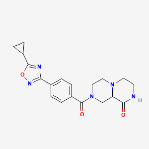 molecular formula C19H21N5O3 B3813638 8-[4-(5-cyclopropyl-1,2,4-oxadiazol-3-yl)benzoyl]hexahydro-2H-pyrazino[1,2-a]pyrazin-1(6H)-one 