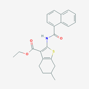 molecular formula C23H23NO3S B381364 Ethyl 6-methyl-2-(1-naphthoylamino)-4,5,6,7-tetrahydro-1-benzothiophene-3-carboxylate 