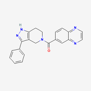 molecular formula C21H17N5O B3813641 6-[(3-phenyl-1,4,6,7-tetrahydro-5H-pyrazolo[4,3-c]pyridin-5-yl)carbonyl]quinoxaline 