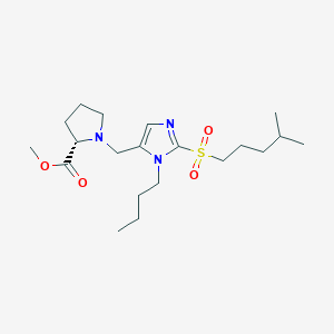 molecular formula C20H35N3O4S B3813651 methyl 1-({1-butyl-2-[(4-methylpentyl)sulfonyl]-1H-imidazol-5-yl}methyl)-L-prolinate 