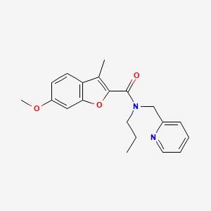 molecular formula C20H22N2O3 B3813663 6-methoxy-3-methyl-N-propyl-N-(pyridin-2-ylmethyl)-1-benzofuran-2-carboxamide 