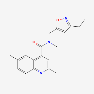molecular formula C19H21N3O2 B3813677 N-[(3-ethylisoxazol-5-yl)methyl]-N,2,6-trimethylquinoline-4-carboxamide 